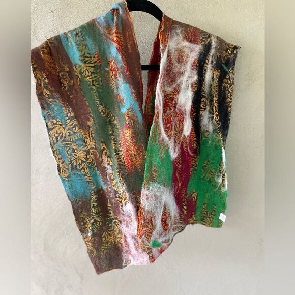 Colorful Artisan Made Wool Scarf - Picture 1 of 8